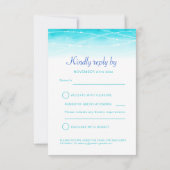 Moderne, bemalte Aqua-Sea-Hochzeitkarten RSVP Karte (Rückseite)