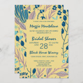 Moderne bemalte Botanische Brautdusche Einladung (Vorne/Hinten)