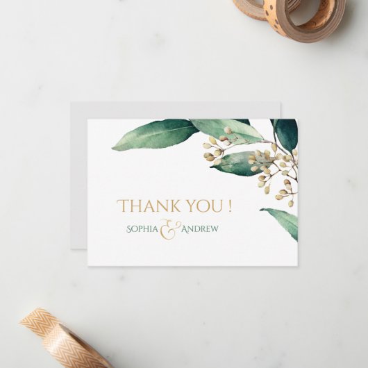 Moderne bemalte botanische Vegetation rustikal dan Mitteilungskarte (Vorderseite/Rückseite Beispiel)