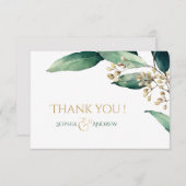 Moderne bemalte botanische Vegetation rustikal dan Mitteilungskarte (Vorne/Hinten)