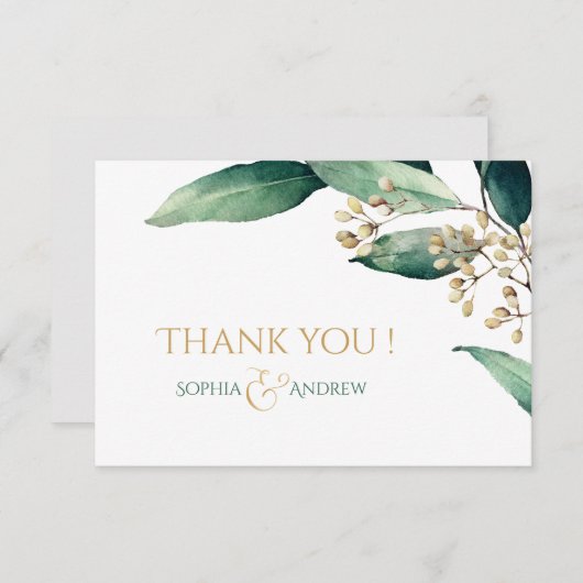 Moderne bemalte botanische Vegetation rustikal dan Mitteilungskarte (Vorne/Hinten)