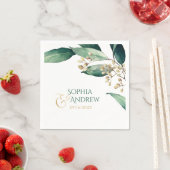 Moderne bemalte botanische Vegetation rustikale Ho Serviette (Beispiel)