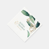 Moderne bemalte botanische Vegetation rustikale Ho Serviette (Ecke)