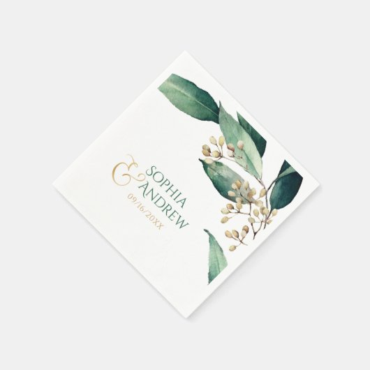 Moderne bemalte botanische Vegetation rustikale Ho Serviette (Ecke)