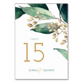 Moderne bemalte botanische Vegetation rustikale Ho Tischnummer (Rückseite)