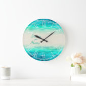 Moderne bemalte Funkelmeere Hochzeitsuhr Große Wanduhr (Zuhause)