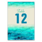 Moderne bemalte, funkelnde Tischnummern Hochzeiten (Rückseite)