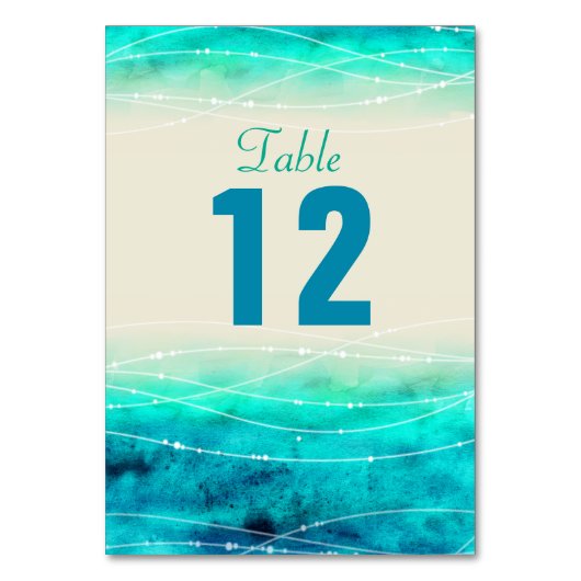 Moderne bemalte, funkelnde Tischnummern Hochzeiten (Rückseite)