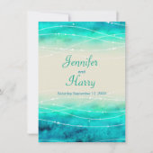 Moderne bemalte Funkelsee Hochzeit einladen Einladung (Vorderseite)