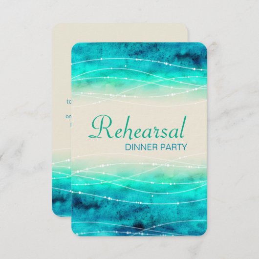 Moderne bemalte Hochzeitsfeier Probe einladen Einladung (Vorne/Hinten)