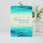 Moderne bemalte Hochzeitsfeier Probe einladen Einladung (Stehend Vorderseite)