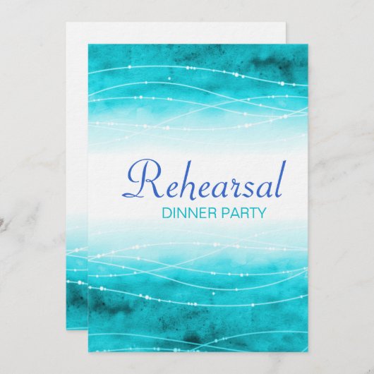 Moderne bemalte Hochzeitsfeier Probe einladen Einladung (Vorne/Hinten)