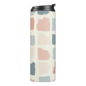 Moderne bemalte Plätze Thermosbecher (Nach links gedreht)