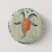 Moderne bemalte ZiegenIllustration Button (Vorderseite)