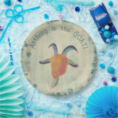 Moderne bemalte ZiegenIllustration Personalisiert Pappteller (Party)