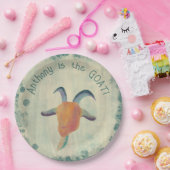 Moderne bemalte ZiegenIllustration Personalisiert Pappteller (Party)