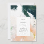 Moderne bemannte Kunsthochzeit Einladung (Vorderseite)