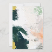 Moderne bemannte Kunsthochzeit Einladung (Rückseite)