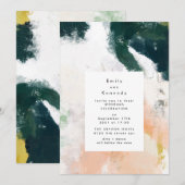 Moderne bemannte Kunsthochzeit Einladung (Vorne/Hinten)