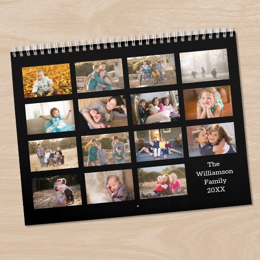 Moderne benutzerdefinierte 15-Monats-Foto Kalender