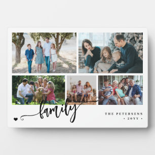 Moderne benutzerdefinierte 5-Foto-Collage-Familie Fotoplatte