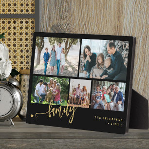 Moderne benutzerdefinierte 5-Foto-Collage-Familie  Fotoplatte