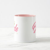 Moderne benutzerdefinierte Brautname rosa glitzern Tasse (Zentrum)