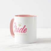 Moderne benutzerdefinierte Brautname rosa glitzern Tasse (Vorderseite Links)