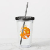 Moderne benutzerdefinierte Coupname Letter Palm Tr Acryltrinkbecher (Rückseite)