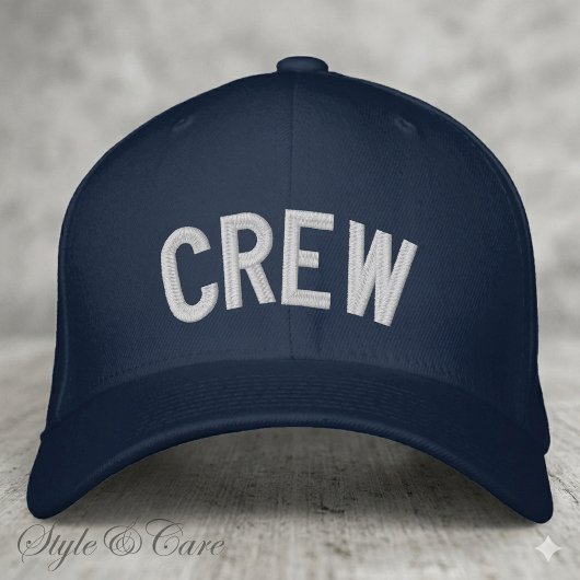 Moderne benutzerdefinierte CREW-Text Bestickte Baseballkappe