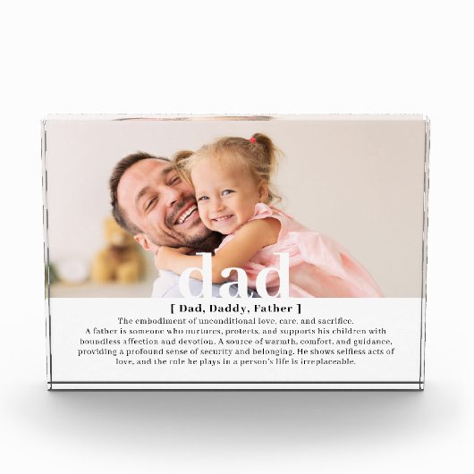 Moderne benutzerdefinierte Definition eines Vaters Fotoblock (Vorderseite)