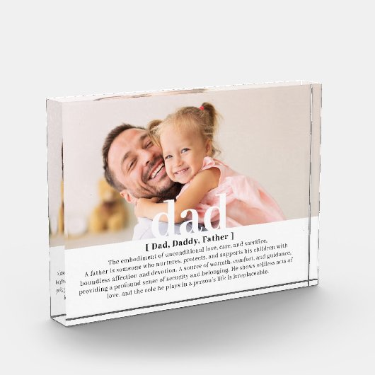 Moderne benutzerdefinierte Definition eines Vaters Fotoblock (Links)