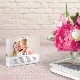 Moderne benutzerdefinierte Definition eines Vaters Fotoblock