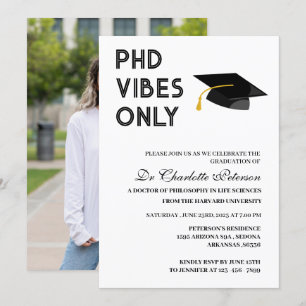 Moderne benutzerdefinierte Foto-PHD-Promotion Einladung