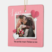 Moderne benutzerdefinierte Foto- und Liebe-Meldung Keramikornament (Links)