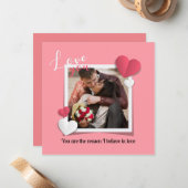 Moderne benutzerdefinierte Foto- und Liebe-Meldung Mitteilungskarte (Vorderseite/Rückseite Beispiel)