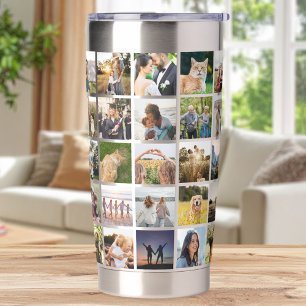 Moderne benutzerdefinierte Fotocollage Thermobecher