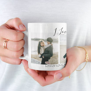 Moderne benutzerdefinierte I Love You Mom   3 Foto Kaffeetasse