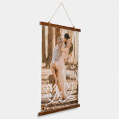 Moderne benutzerdefinierte Initialen Paare Liebe F Wandteppich Mit Holzrahmen (Gewinkelt)