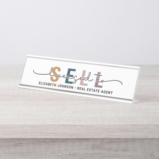 Moderne benutzerdefinierte Lizenz für den Verkauf Schreibtischnamensplakette (Vorderseite )