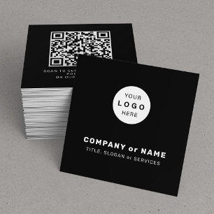Moderne benutzerdefinierte Logo-QR-Code schwarz Quadratische Visitenkarte