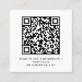 Moderne benutzerdefinierte Logo-QR-Code-Website Quadratische Visitenkarte (Rückseite)