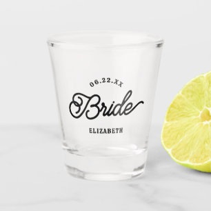 Moderne benutzerdefinierte minimalistische Braut S Schnapsglas