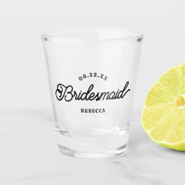 Moderne benutzerdefinierte minimalistische Brautju Schnapsglas