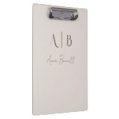 Moderne, benutzerdefinierte Monogramm-Initialen Na Klemmbrett (Rechts)