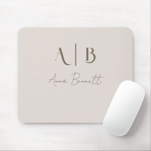 Moderne, benutzerdefinierte Monogramm-Initialen Na Mousepad
