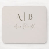 Moderne, benutzerdefinierte Monogramm-Initialen Na Mousepad (Vorne)