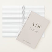 Moderne, benutzerdefinierte Monogramm-Initialen Na Notizblock (Innen)