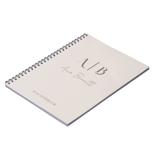 Moderne, benutzerdefinierte Monogramm-Initialen Na Notizblock (Linke Seite)