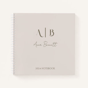 Moderne, benutzerdefinierte Monogramm-Initialen Na Notizblock